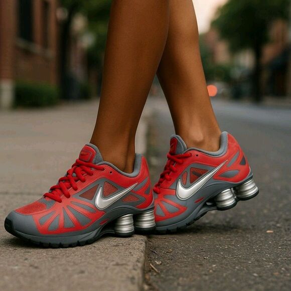 Nike Shox Turbo Women 8.5 Men 7 Red Black No insoles Rare 2014 See Description - Picture 2 of 14